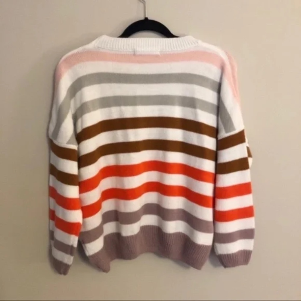 Striped Long Sleeve Chunky Knit Sweater - Picture 4 of 7